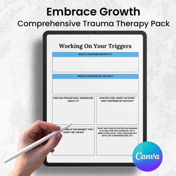 PTSD & Trauma Processing Workbook Canva Template - Image 2