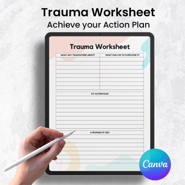 Reduce Anxiety! Editable 2024 PTSD Workbook (Canva) - Image 4