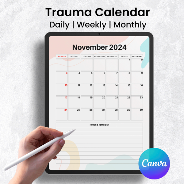 Reduce Anxiety! Editable 2024 PTSD Workbook (Canva) - Image 3