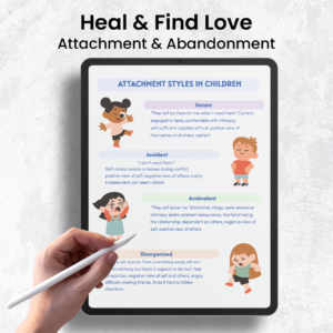 Therapist reviewing a diagram of attachment styles (Adult & Childhood).