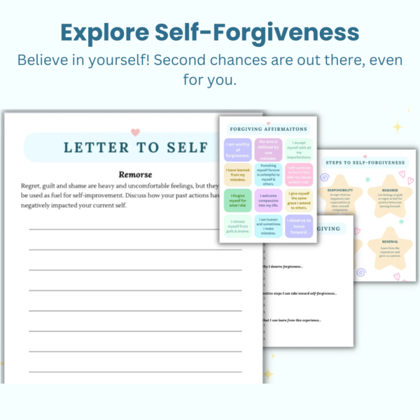 Self-Esteem Worksheets with CBT & DBT Techniques for Teens