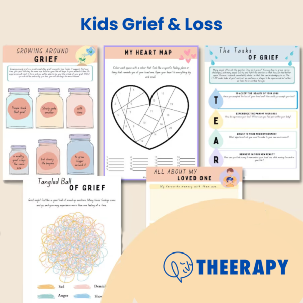 Two puzzle pieces fitting together with a worksheet titled "Coping with Change."